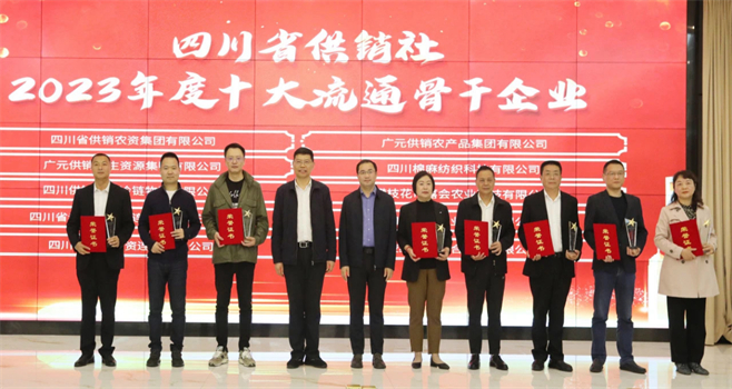 四川省棉麻集團有限公司相關單位和個人榮獲四川省供銷社“2023年度十大流通骨干企業、最美供銷人”榮譽獎項